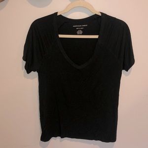 American Eagle Soft & Sexy V Neck Black Tee
